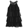 thumbnail image 3 of CHICTRY Kids Girls Shiny Sequins Ruffles Dance Dress for Modern Jazz Ballroom Party Dancewear Black 10, 3 of 5