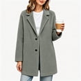 thumbnail image 2 of Zynoxe Women Teddy Mid‑length Coat Winter Warm Notch Collar Long Sleeve Two Button Sherpa Jackets Casual Soft Versatile Loose Fit Teddy Jackets, 2 of 5