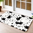 thumbnail image 5 of 1pc Cute Black & White  Rug Suitable for Bedroom, Living Room, Kitchen, Bathroom - Non-Slip Rubber Backing, Machine Washable with Kitten, Indoor/Outdoor Entry Mat for Front Door, Bedside, 5 of 15