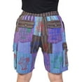 thumbnail image 5 of The Collection Royal Men Hippie Patchwork Bohemian Casual Rave Festival Harem Drawstring Boho Shorts-XL, 5 of 5
