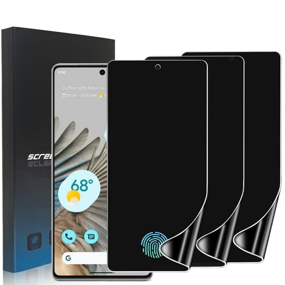 ZYQEEE 3 Pack Privacy Screen Protector for Google Pixel 7 Pro - 6.7",Anti-Spy Hydrogel Soft TPU Protective Film, Fingerprint Compatible, Curved Full Coverage [Not Tempered Glass]