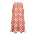 thumbnail image 7 of Summer Maxi Skirts for Women Satin Fashion Boho Long Skirt Trendy Floral High Waist A Line Beach Skirt Vacation Outfit Orange S, 7 of 7