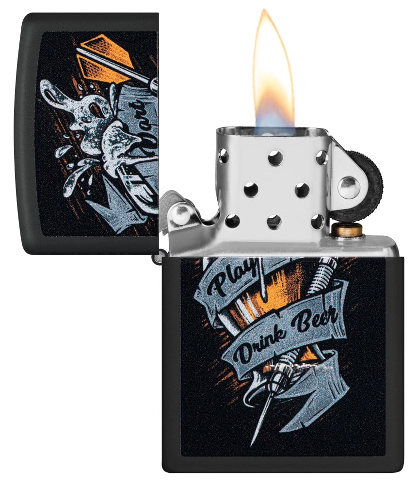 Zippo Darts Design Black Matte Pocket Lighter