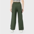 thumbnail image 5 of LVHAOGJOB Wide Leg Cargo Pants for Women Athletic Elastic Waist Pants Straight Leg with Pockets Outdoor Ladies Trousers, 5 of 6