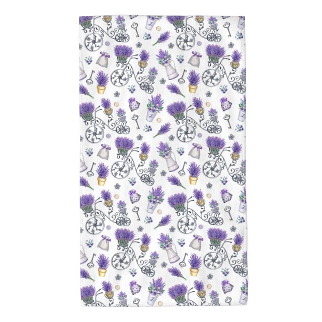Balery Lavender Bicycle Toalla de Microfibra Premium con Estampado – 27.5x16 pulgadas, Alta Absorción, Suave y Aterciopelada, Secado Rápido