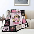 thumbnail image 3 of Just A Girl Who Loves Pugs Blanket Puppy Dog Blanket Animal Fleece Blanket Throw Soft Cozy Pink Blanket for Bed Sofa Couch Gifts for Kids Boys Girls Pets 60"X50", 3 of 6