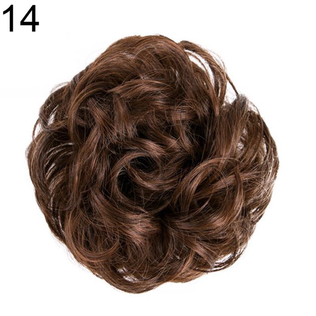 Flmtop Mode Femmes Cheveux Bun Extension Bouclés Bouclés Désordonné Donut Chignons Perruque Cheveux