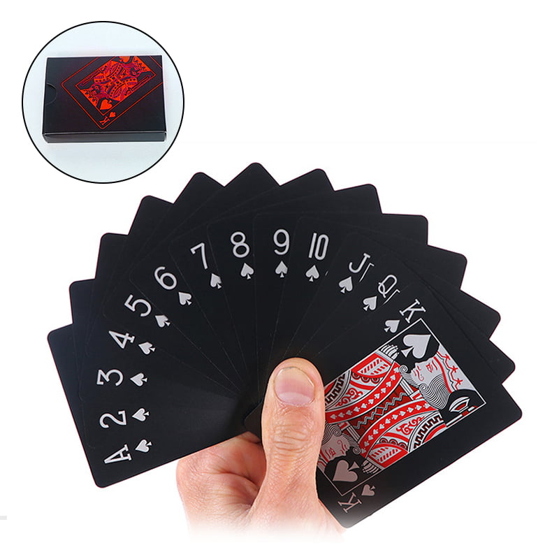 Black Poker Plastic Playing Cards Waterproof Diamond Luxury Collection Deck Set 