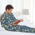 thumbnail image 6 of Naloa Underwater Creature Men’s Pajamas Set - Long Sleeve Button Down Sleep Shirt and Pajama Bottoms Sleepwear Set-XX-Large, 6 of 7