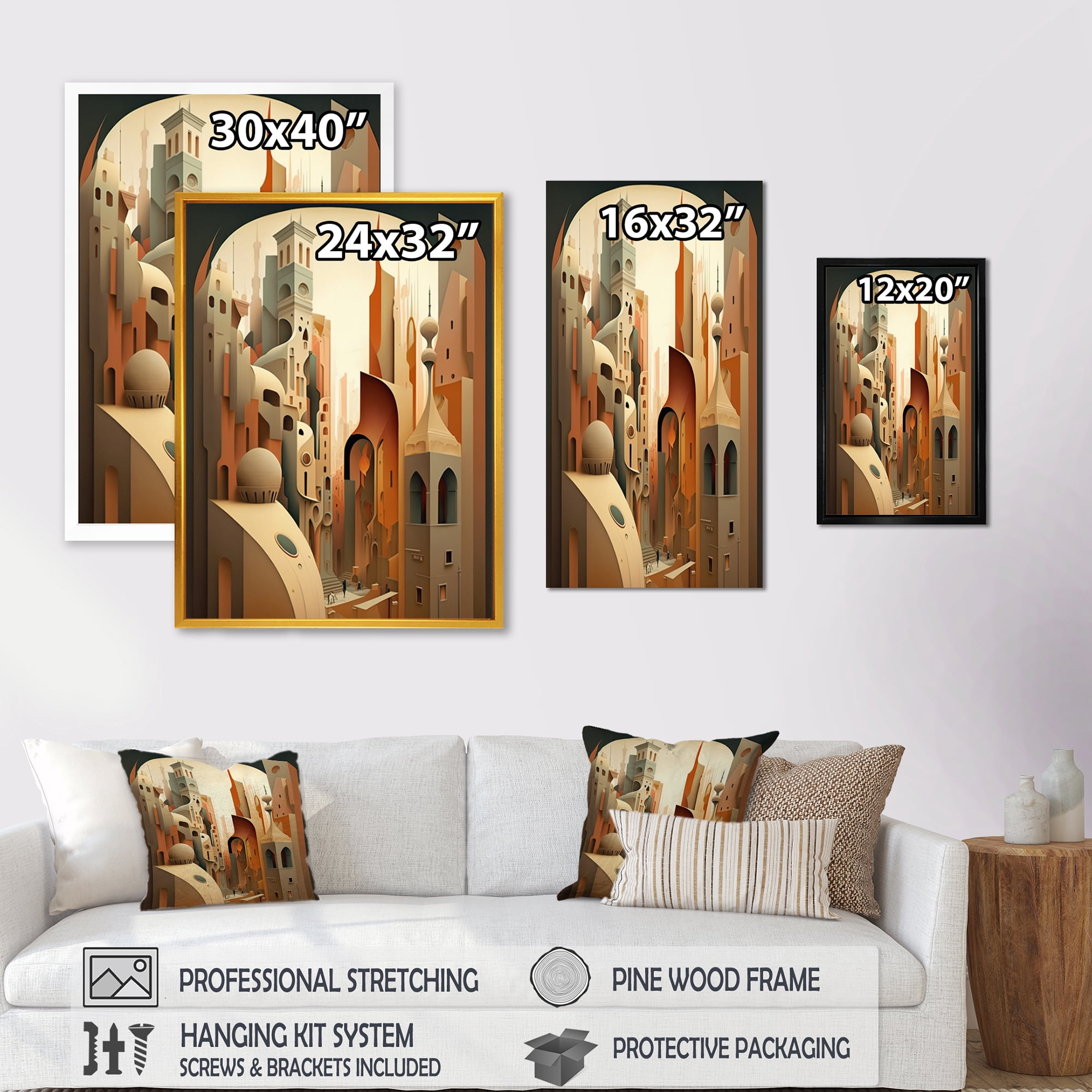 Designart Geometric Graffiti III Canvas Wall Art