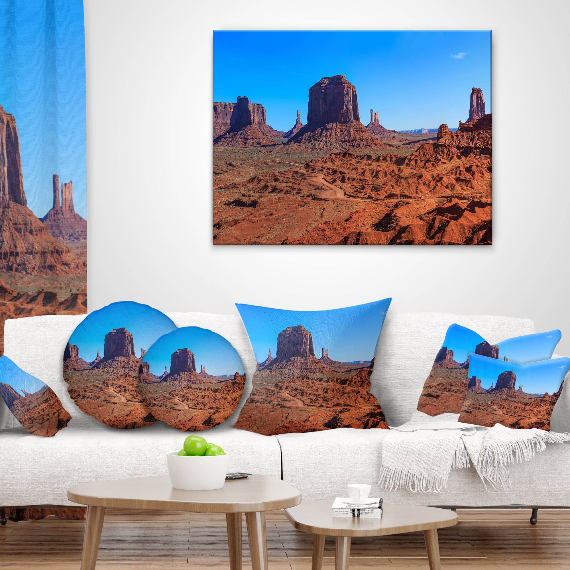 Designart Monument Valley National Park - Landscape Printed Throw Pillow - 18x18