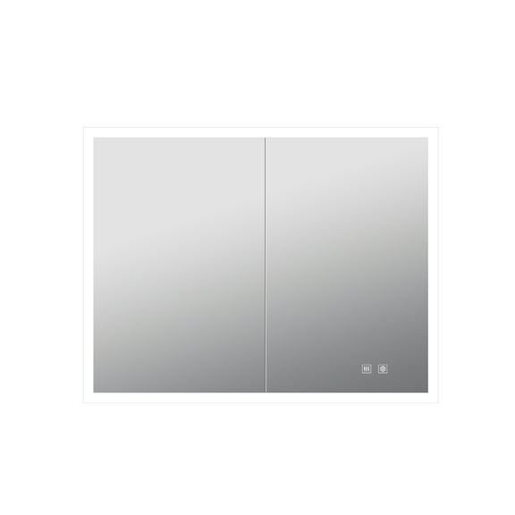 Lexora Mesa 30 in W x 36 in H Surface-Mount LED Mirror Medicine Cabinet with Defogger