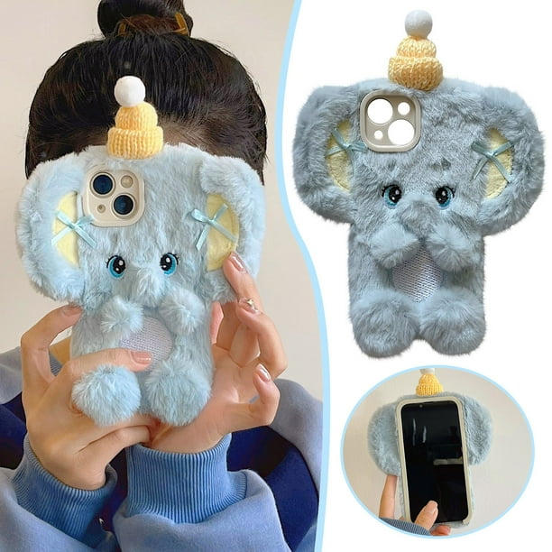 Lindo Elefante Sombrero Amarillo Adecuado Teléfono Gota