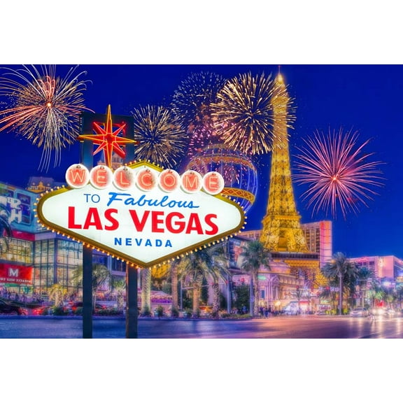 Vinyl Photography Background Welcome To Las Vegas s Night Sky Scenic Photography Backgrounds For Photo Studio G-164