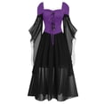 thumbnail image 1 of LINMOUA Women Casual Plus Size Cold Shoulder Dress Solid Color Lace Butterfly Sleeve Halloween Gothic Dress, 1 of 4