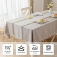 thumbnail image 5 of Table Cloth Rectangle Table, Rustic Waterproof Cotton Linen Tablecloths, Wrinkle Free Farmhouse Style Table Cloths for Parties, Kitchen Dining, Holiday, 55''x140'',12-14 Seats, 5 of 13