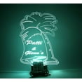 thumbnail image 4 of Palm Tree Paradise Night Light Up Table Desk Lamp LED Personalized Home Room Decor, Our Newest Feature - It's WOW, With Remote, 16 Color Options, Dimmer, Free Engraved, Great Gift, 4 of 10