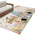 thumbnail image 2 of Spring Gnomes Floral Runner Rug 2.7x5 FT, Non Slip Entryway Carpet, Pink Tulip Botanical Beige Burlap Washable Soft Floor Carpet Entrance Mat Non-Shedding Throw Rug for Hallway Laundry Room Bedside, 2 of 9