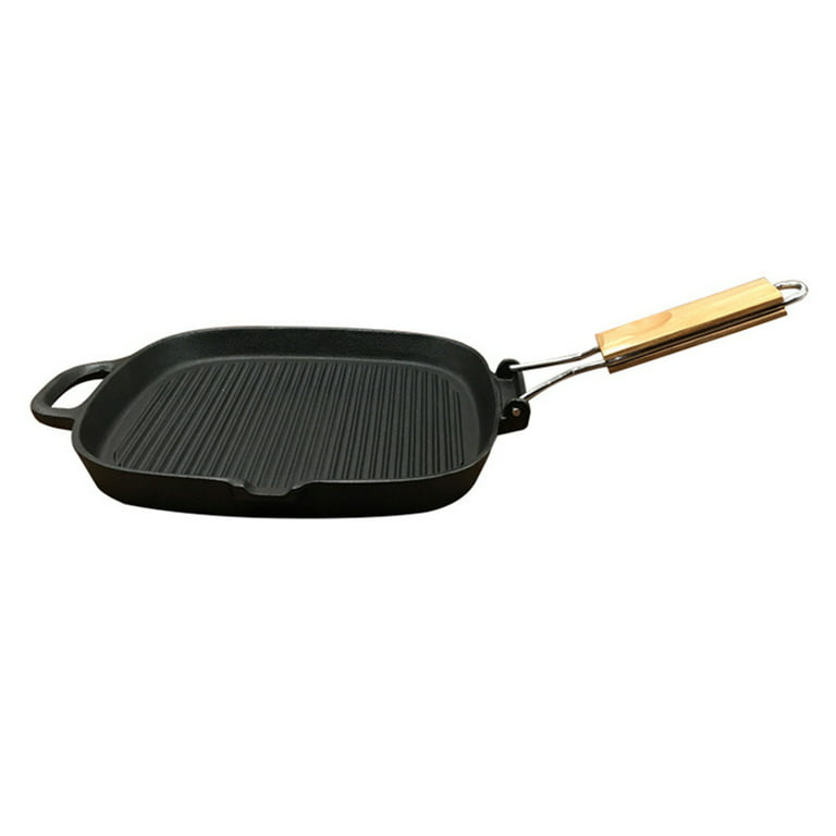 Frying Pan Cast Iron Skillet Foldable Frying Pan Pancake Pan Omelette Pan Pre-Seasoned Pan for Home Restaurant (Black), Size: 39X25X2.8CM