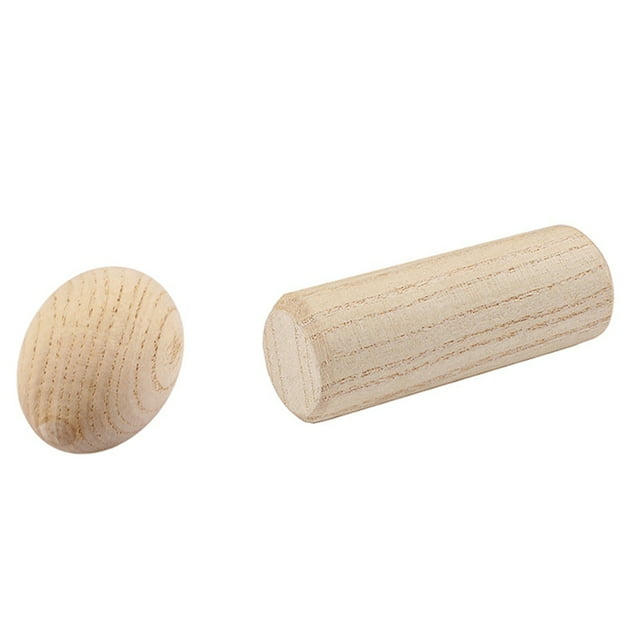 Ufs en Bois Shakers Bébé Naturel Non Peint Jouet Solide Réutilisable Résistant à l'Usure Musique Ronde Shaker Faux Œufs pour Cadeau d'Anniversaire Enfants