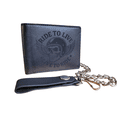 thumbnail image 2 of Genuine Leather Biker Wallet W/ Chain Bi-Fold Trucker Wallet Ride To Live by Mdream, 2 of 6