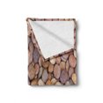 thumbnail image 2 of Rock Soft Flannel Fleece Throw Blanket, Flat and Silky Stones Assembled Together by the Beach Vacation Effects Earth Tones, Cozy Plush for Indoor and Outdoor Use, 60" x 80", Multicolor, by Ambesonne, 2 of 6
