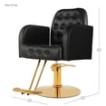 thumbnail image 3 of Silla Clasica Premium Barberia Estetica Giro 360° Neumatica Negro, 3 of 9