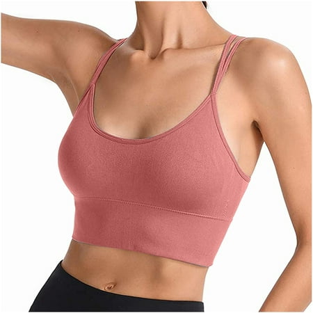 

Knosfe Women s Support Criss Cross Bralette Cami Comfort Strappy Yoga Bras Plus Size M