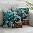 thumbnail image 3 of Chilfamy Romantic Rose Throw Pillow Covers Grunge Navy Blue Ombre Pillow Covers for Adult,Vintage Watercolor Artwork Cushion Cases,Oil Painting Butterfly Floral Decorative Square Pillow Cases White, 3 of 5