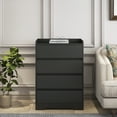 thumbnail image 6 of 4-Drawer Dresser for Bedroom, Chest of Drawers, Storage Tower Unit, 4 Drawer Chest Storage Cabinets Small Wooden Dresser for Closet, Living Room, Entryway, Modern Minimalist Style, Black, 6 of 8