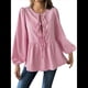 thumbnail image 3 of Blusa Holgada con Cuello en V y Mangas Abullonadas con Cordones para Mujer, Estilo Y2K, Ropa de Verano. Melocotón M, 3 of 8