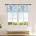 thumbnail image 2 of Navy Blue Coral Coastal Sheer Valance, Summer Beach Light Filtering Kitchen Curtain Valances, Ocean Seaside Nautical Chiffon Rod Pocket Living Room/Bedroom/Cafe Curtains 54"x18", 2 of 6