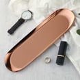 thumbnail image 2 of Oval Rose Gold Extra Large Tray 30x9.5cm, Stainless Serving Tray Towel Storage Dish Plate Tea Trays Jewelry Plate Decorative Storage Tray, by TINGXIN, 2 of 6