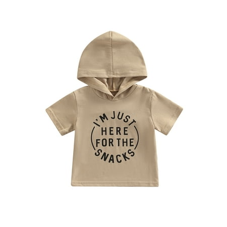 

Canrulo Causal Kids Baby Boys Hoodies T Shirts Letter Printed Short Sleeve Pullover Tops Clothes Khaki 3-4 Years