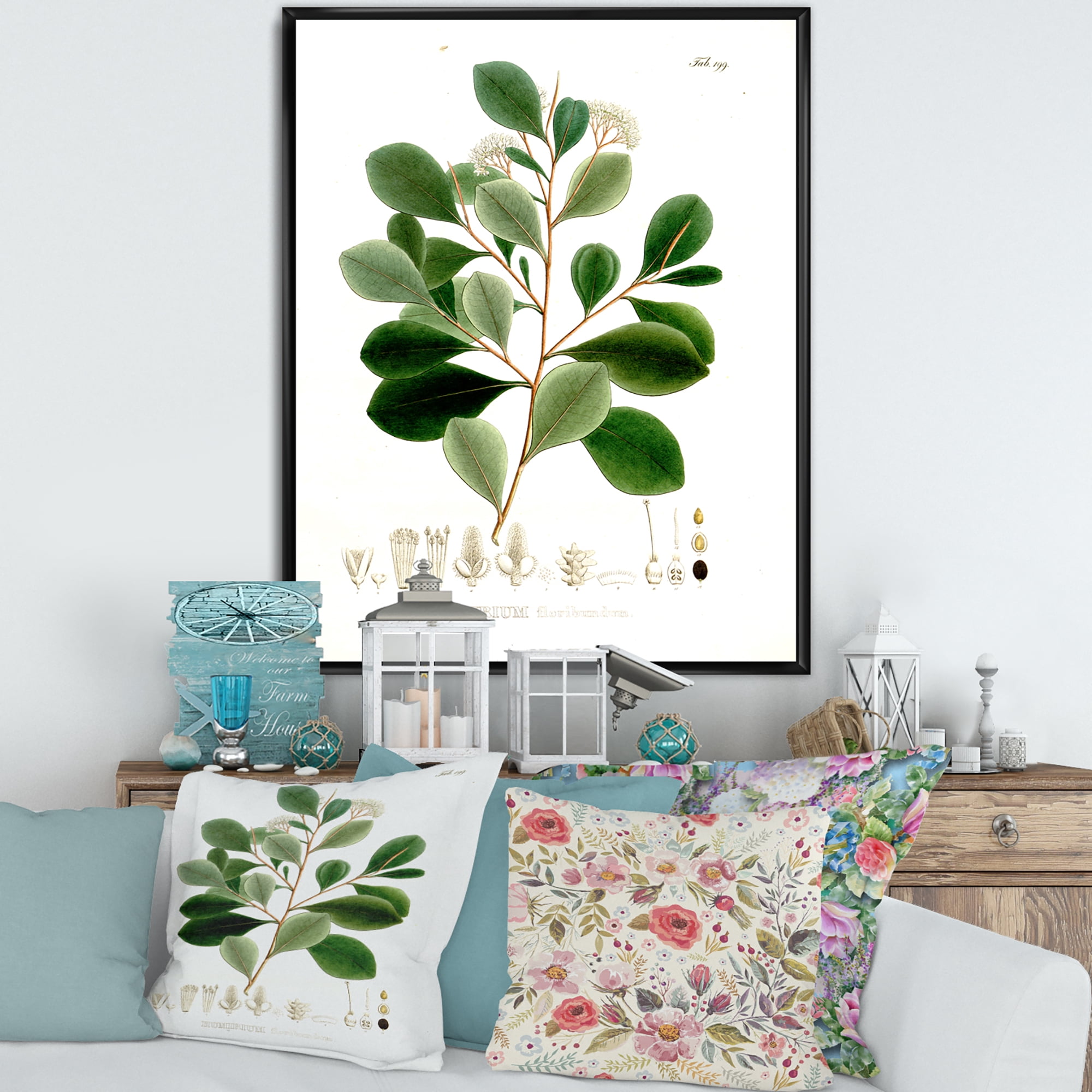 Designart 'Ancient Botanicals IV' Traditional Framed Canvas Wall Art Print