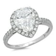 thumbnail image 4 of 2.38 ct Pear Cut White Sapphire with Simulated Diamond Halo Accents 14K White Gold Womens Engagement Ring, 4 of 5