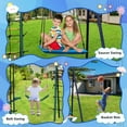 thumbnail image 3 of Swing Set for Outside, Heavy Duty A-Frame Metal Swing Set with Swing Chair, Climbing Ladder and Basketball Hoop, Outdoor Swing Frame, 4-5 Kids Swing Set Outdoor Games for Backyard, 3 of 8