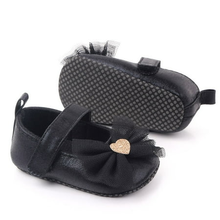 

CAICJ98 Baby Sandals Children Shoes White Leather Shoes Bowknot Girls Princess Shoes Single Shoes Performance Shoes Black