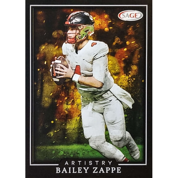 NFL 2022 Artistry Football  Bailey Zappe Trading Card ART-BZ (Rookie Card) (Sage Collectibles)