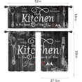 thumbnail image 2 of Farmhouse Black White Kitchen Curtains and Valances 3 Piece Set Rod Pocket 36 Inch Short Rustic Country Fork and Spoon Wooden Retro Vintage Funny Quotes Bedroom Living Room Treatment Fabric, 2 of 5
