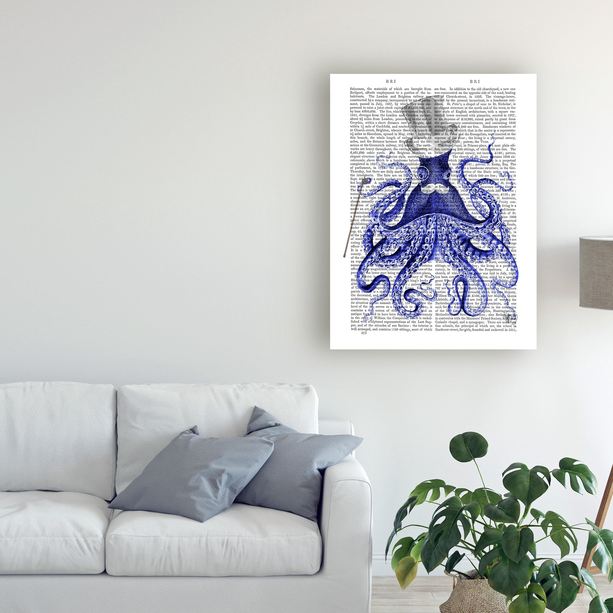 Trademark Fine Art 'Octopus About Town Illustration' Canvas Art by Fab Funky