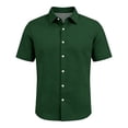 thumbnail image 5 of Delconic Mens Short Sleeve Button Down Shirt Casual Camp Collar Summer Loose Fit Lightweight Daily Wear Open Front Top Green S, 5 of 6