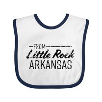 Inktastic From Little Rock Arkansas in Black Distressed Text Boys or Girls Baby Bib