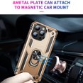 thumbnail image 4 of Dteck for Apple iPhone 15 Pro, Military Grade Armor Ring Holder Case Heavy Duty Magnetic for Car Mount Holder Shockproof TPU Bumper Hard PC Case Rotatable Ring Kickstand Cover,Gold, 4 of 7