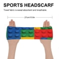 thumbnail image 2 of Sports Sweat Absorber Headband 10.6in Thin, Strong Absorbent And Thick Sweat Absorber Can Be Used As A Headband Mask Neck Band Scarf Multicolored Building Block (4), 2 of 6