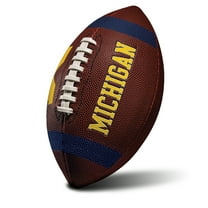 Franklin Sports Michigan Wolverines Kids NCAA Youth Football - Official College Team Junior Footballs with Team Logos for Kids - Kids Junior Size PVC Football - Backyard   Tailgate Ball - 8.5"