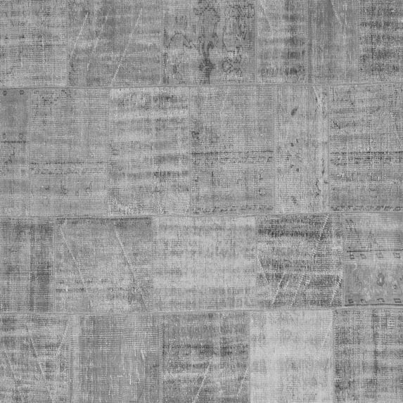 Ahgly Company Indoor Square Patchwork Gray Transitional Area Rugs, 7' Square