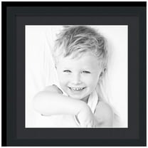 ArtToFrames 20x20" Matted Picture Frame with 16x16" Single Mat Photo Opening Framed in 1.25" Satin Black and 2" Black Mat (FWM-3926-20x20)