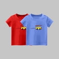 thumbnail image 2 of Baby Girls Boys Clothes 2-Pack Short-Sleeve Tee Shirts Infant Summer Graphic Cotton T-Shirt with Crew Neck Solid Basic Shirt for Toddlers Kids 1-14 Years, 2 of 3