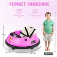 thumbnail image 3 of Vibespark 12V Bumper Car for Kid with Remote Control, Ride on Toys for Toddlers w/ 360 Degree Spin, 3 LED Lights, 5-point Safety Belit, 3 Speeds, Baby Bumper Car, Pink, 3 of 9